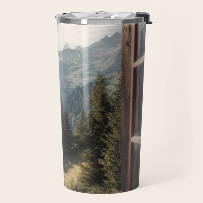 Where the Pines Begin - Alpine Landscape Print Travel Mug Gallery Image 2