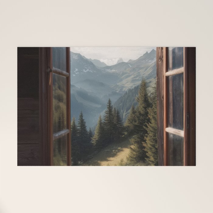 Where the Pines Begin - Alpine Landscape Print Welcome Mat Gallery Image 1