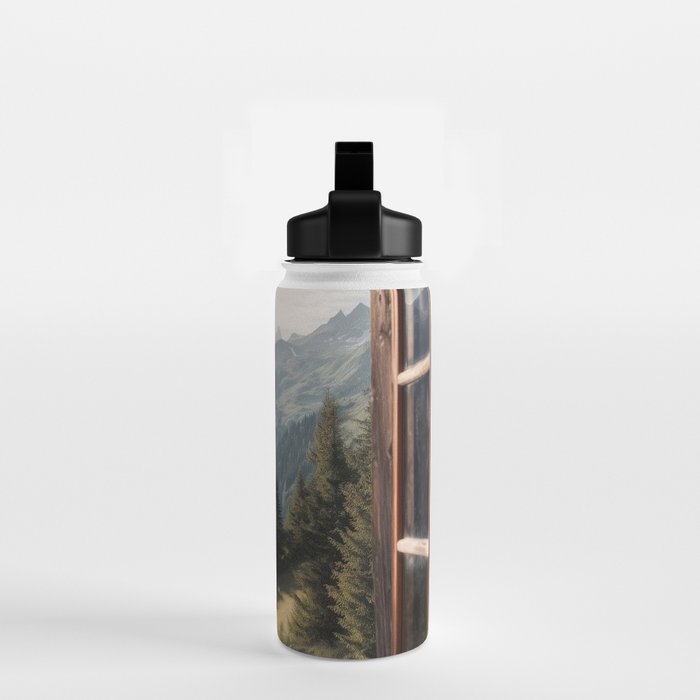 Where the Pines Begin - Alpine Landscape Print Water Bottle Gallery Image 2
