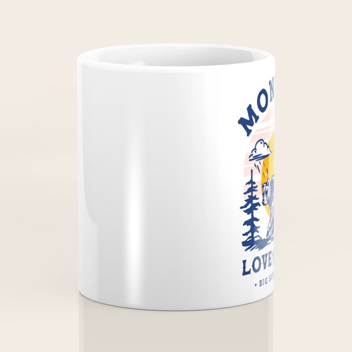 Big Sky Country Montana: Love The Wild. Cool Retro Travel Art Featuring A Bear Coffee Mug Gallery Image 4