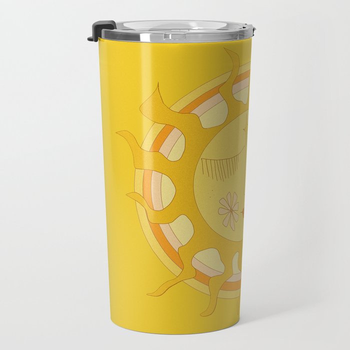 you are the sun // retro sunshine art by surfy birdy Travel Mug Gallery Image 3