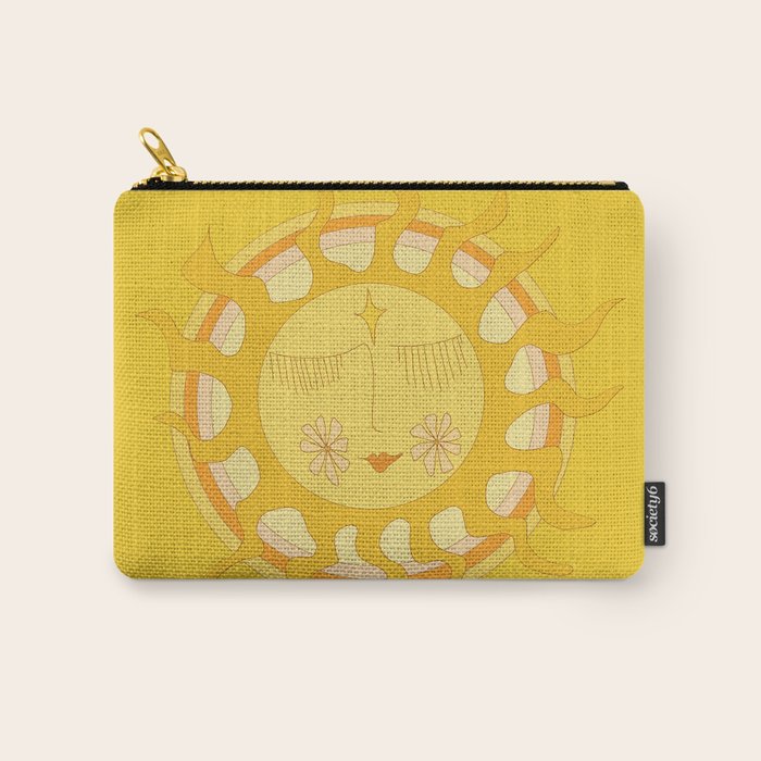 you are the sun // retro sunshine art by surfy birdy Carry All Pouch Gallery Image 1