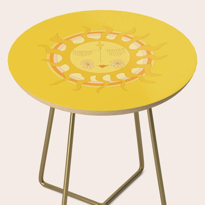 you are the sun // retro sunshine art by surfy birdy Side Table Gallery Image 2
