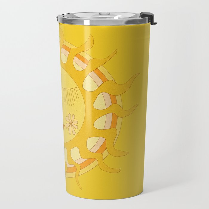 you are the sun // retro sunshine art by surfy birdy Travel Mug Gallery Image 2