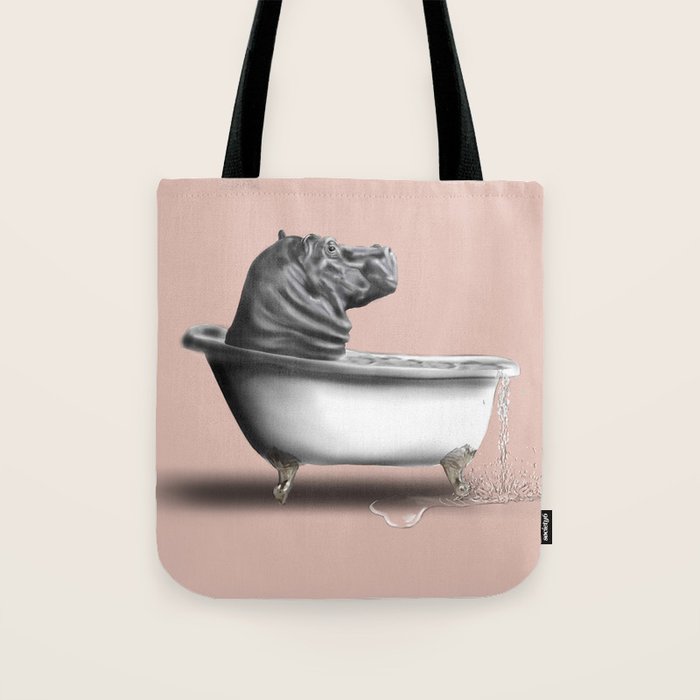 Hippo in Bath Tote Bag Gallery Image 1