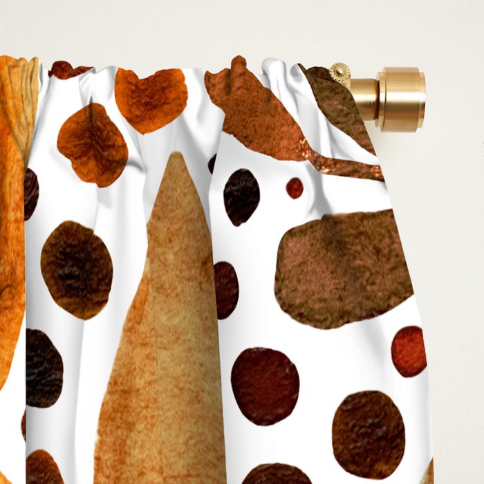 Autumn watercolor leaves Window Curtain Gallery Image 2