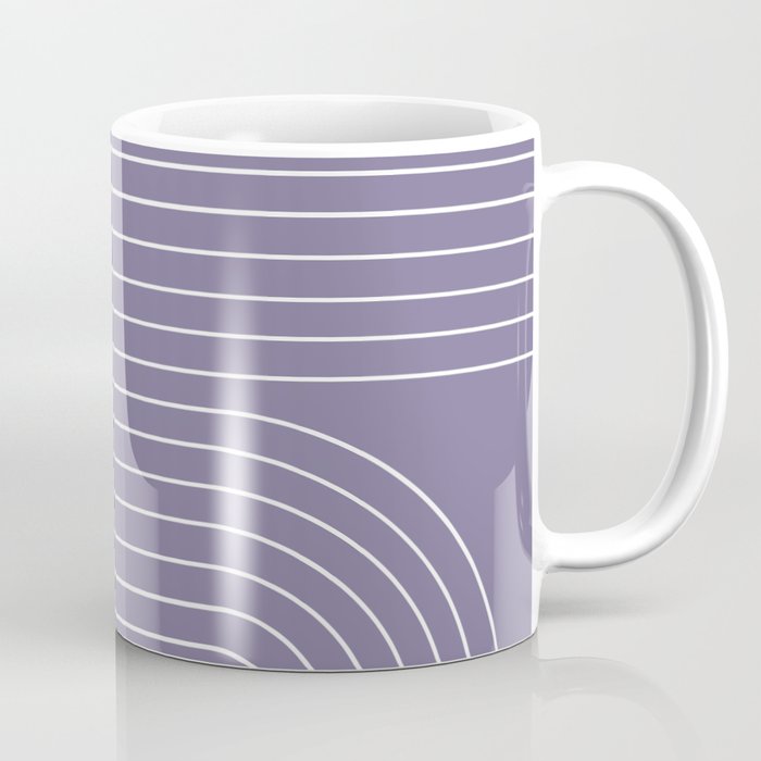 Minimal Line Curvature XXIII Lavender Purple Mid Century Modern Arch Abstract Coffee Mug Gallery Image 1
