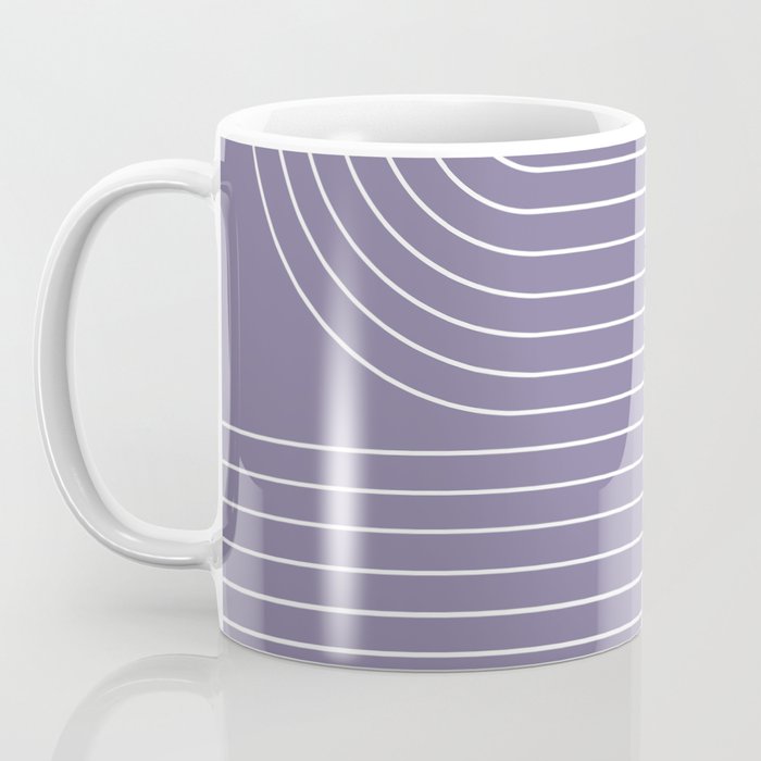 Minimal Line Curvature XXIII Lavender Purple Mid Century Modern Arch Abstract Coffee Mug Gallery Image 3