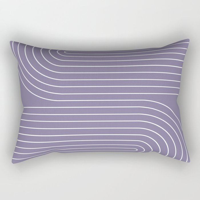 Minimal Line Curvature XXIII Lavender Purple Mid Century Modern Arch Abstract Rectangular Pillow Gallery Image 1