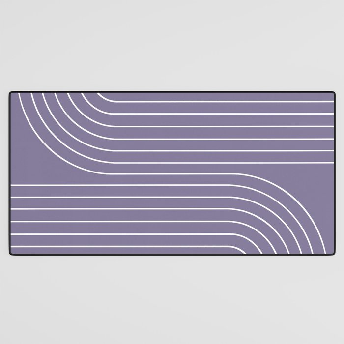 Minimal Line Curvature XXIII Lavender Purple Mid Century Modern Arch Abstract Desk Mat Gallery Image 3