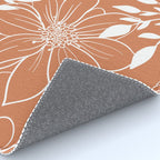 Floral Prints and Leaves, Line Art, Terracotta Rug Gallery Image 4
