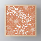 Floral Prints and Leaves, Line Art, Terracotta Mini Art Print Gallery Image 1