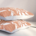 Floral Prints and Leaves, Line Art, Terracotta Pillow Sham Gallery Image 3