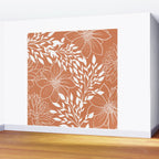 Floral Prints and Leaves, Line Art, Terracotta Wall Mural Gallery Image 2