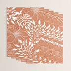 Floral Prints and Leaves, Line Art, Terracotta Wrapping Paper Gallery Image 3