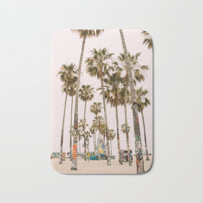 Palm Trees on Venice Beach - Los Angeles California Travel Photography Bath Mat Gallery Image 1