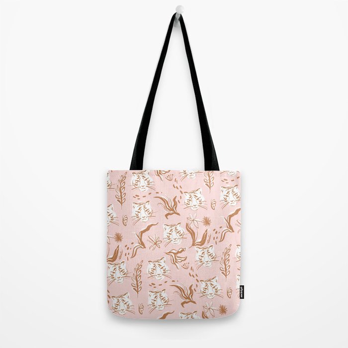 Pink Abstract Tiger Pattern Tote Bag Gallery Image 2