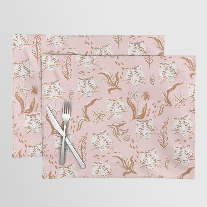 Pink Abstract Tiger Pattern Placemat Gallery Image 1