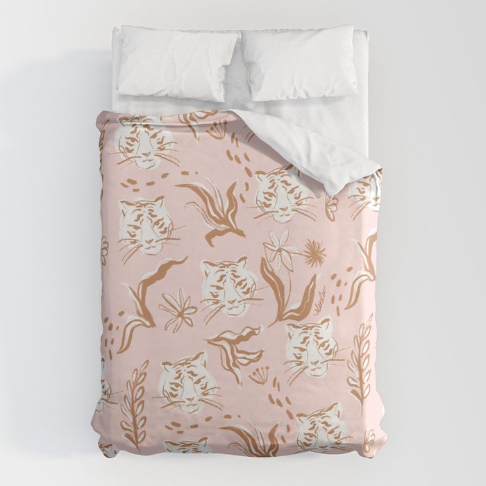 Pink Abstract Tiger Pattern Duvet Cover Gallery Image 6
