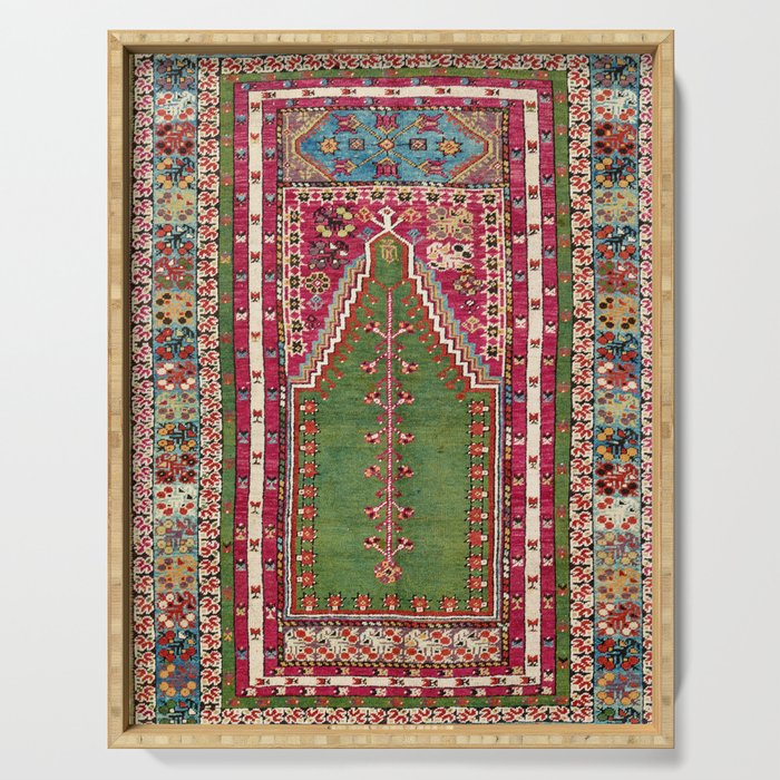 Kirsehir Central Anatolian Prayer Rug Print Serving Tray Gallery Image 1