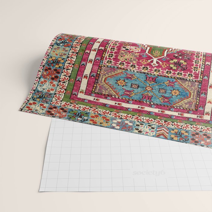 Kirsehir Central Anatolian Prayer Rug Print Wrapping Paper Gallery Image 2
