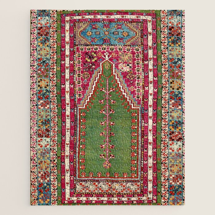 Kirsehir Central Anatolian Prayer Rug Print Jigsaw Puzzle Gallery Image 1