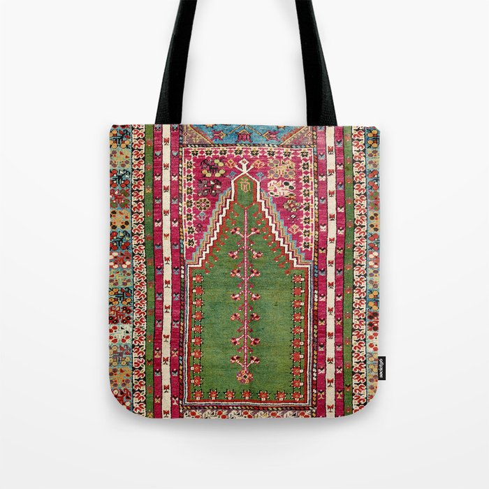 Kirsehir Central Anatolian Prayer Rug Print Tote Bag Gallery Image 1