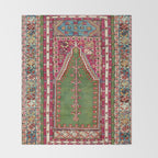 Kirsehir Central Anatolian Prayer Rug Print Throw Blanket Gallery Image 2