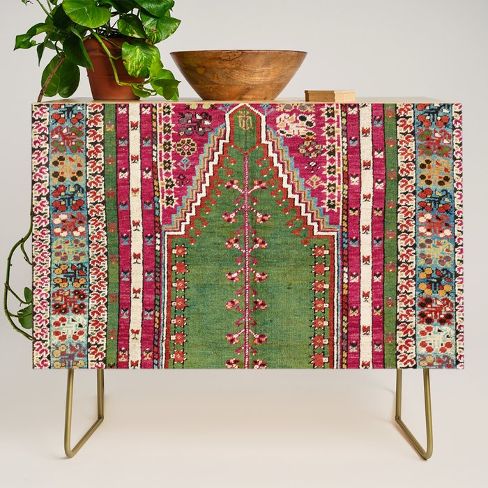 Kirsehir Central Anatolian Prayer Rug Print Credenza Gallery Image 1