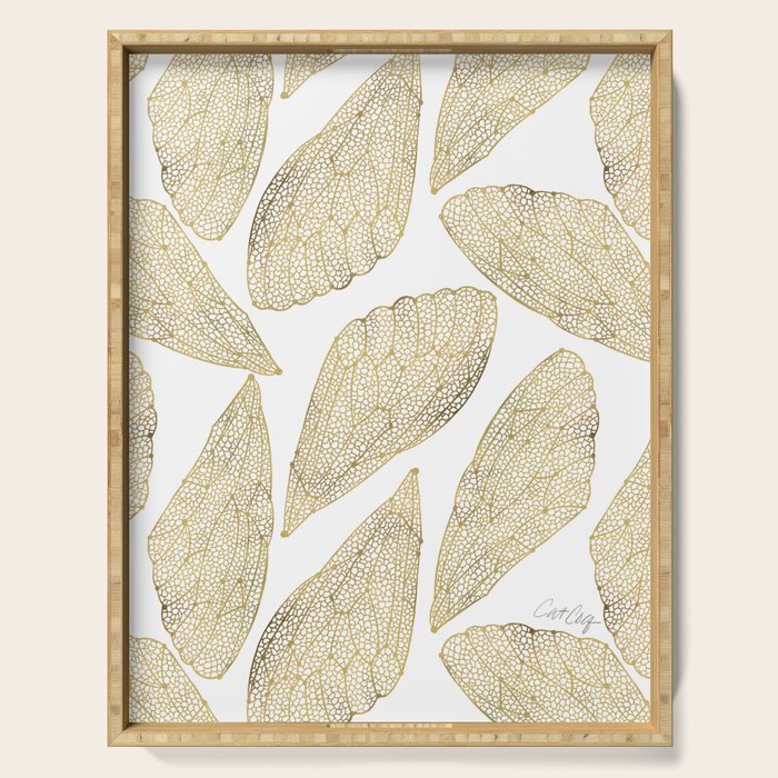 Cicada Wings - Gold Serving Tray Gallery Image 1