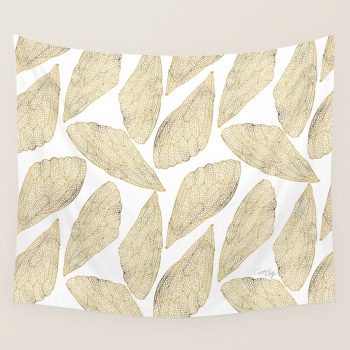 Cicada Wings - Gold Wall Tapestry Gallery Image 1