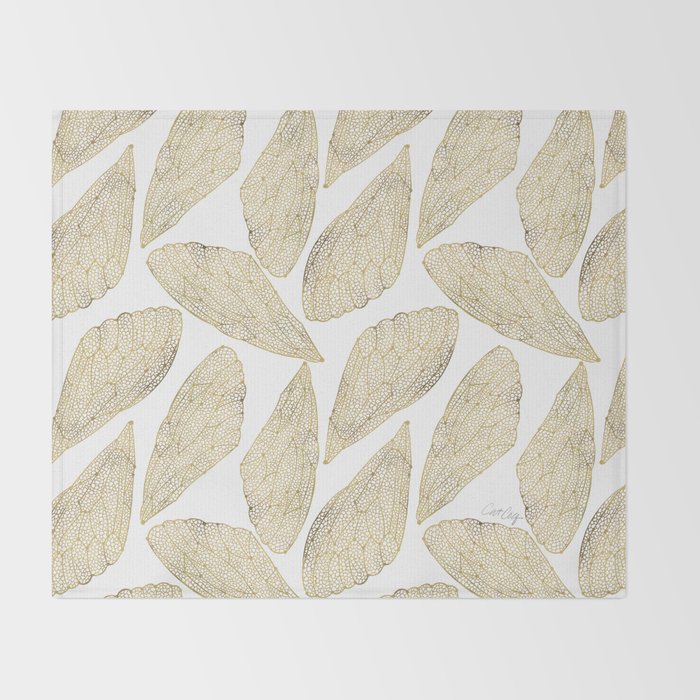 Cicada Wings - Gold Throw Blanket Gallery Image 2