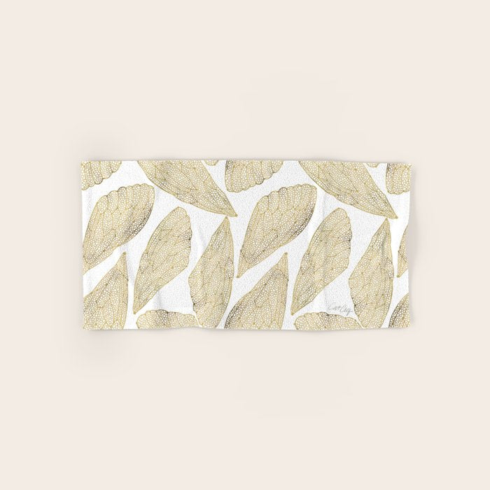 Cicada Wings - Gold Bath Towel Gallery Image 1