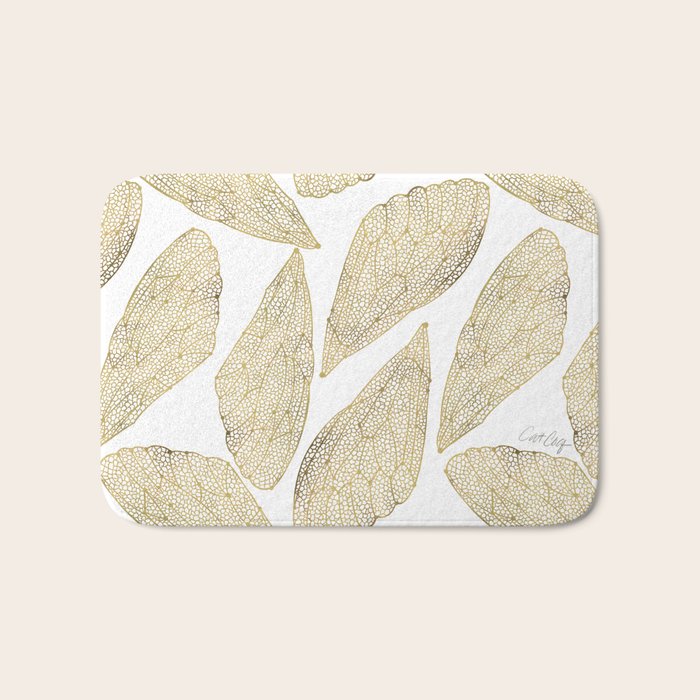Cicada Wings - Gold Bath Mat Gallery Image 1