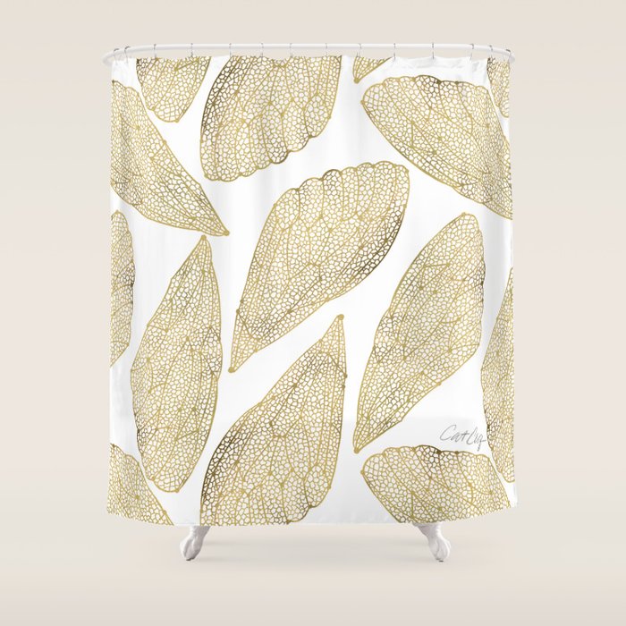 Cicada Wings - Gold Shower Curtain Gallery Image 1
