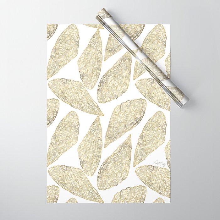 Cicada Wings - Gold Wrapping Paper Gallery Image 1