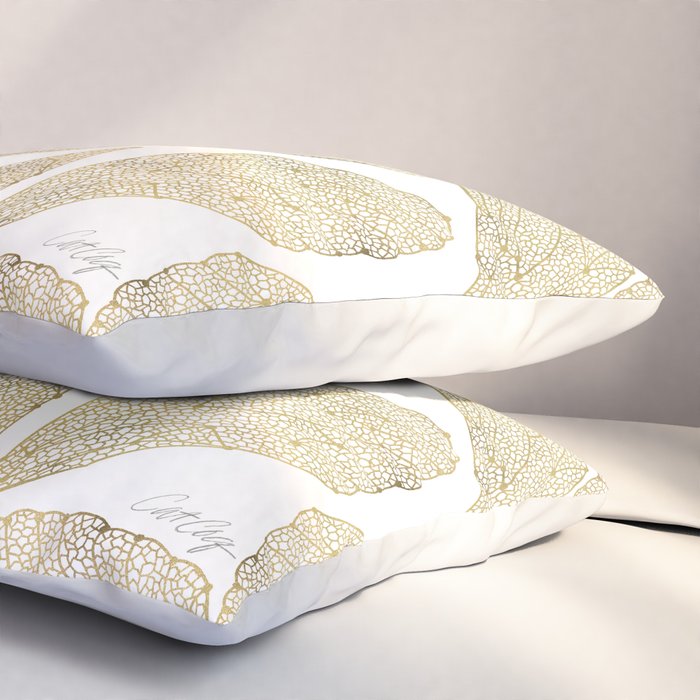 Cicada Wings - Gold Pillow Sham Gallery Image 3