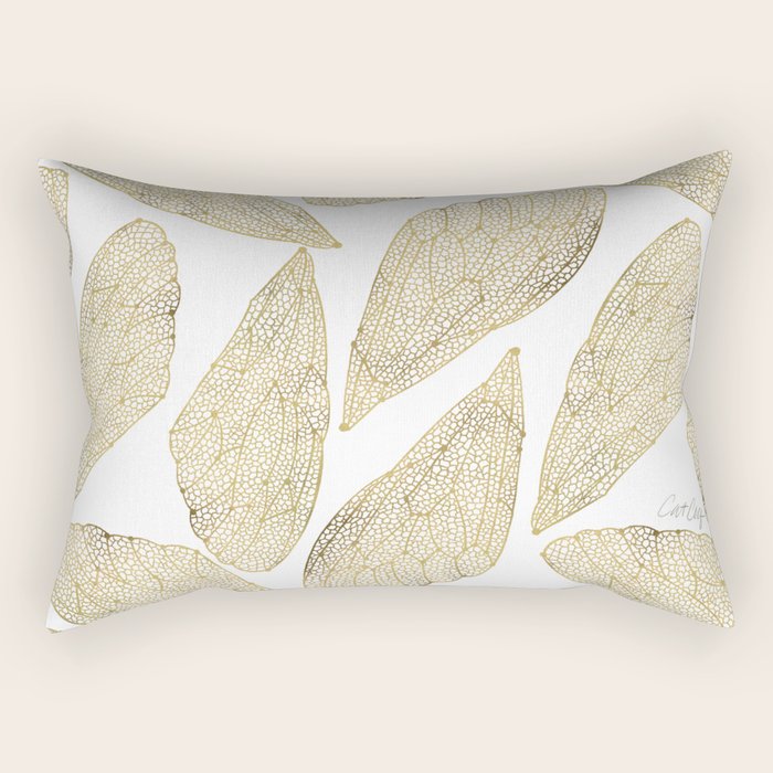 Cicada Wings - Gold Rectangular Pillow Gallery Image 1