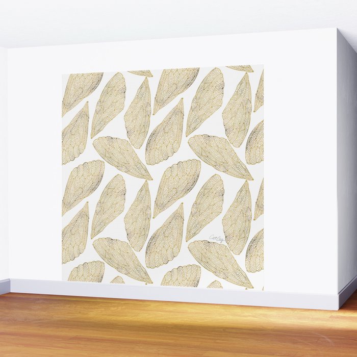 Cicada Wings - Gold Wall Mural Gallery Image 2