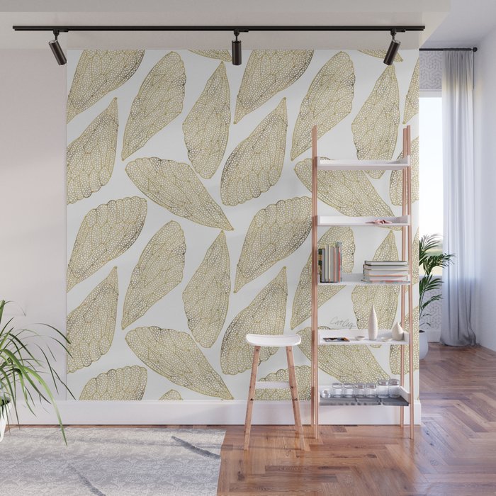 Cicada Wings - Gold Wall Mural Gallery Image 1
