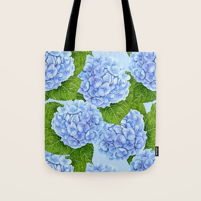 Blue hydrangea watercolor  Tote Bag Gallery Image 1