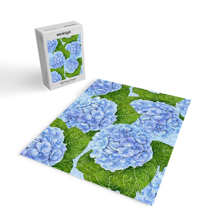 Blue hydrangea watercolor  Jigsaw Puzzle Gallery Image 2