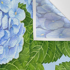 Blue hydrangea watercolor  Wall Tapestry Gallery Image 3