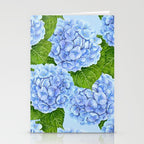 Blue hydrangea watercolor  Stationery Card Gallery Image 2
