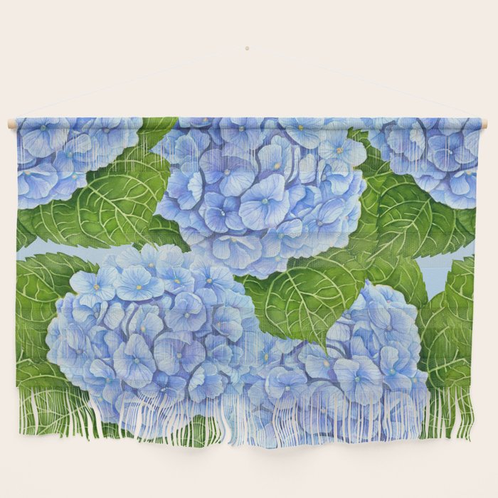 Blue hydrangea watercolor  Wall Hanging Gallery Image 1