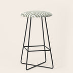 Light Green Bold Lines Neutral Artwork Stool Gallery Image 1