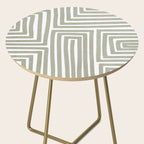 Light Green Bold Lines Neutral Artwork Side Table Gallery Image 2