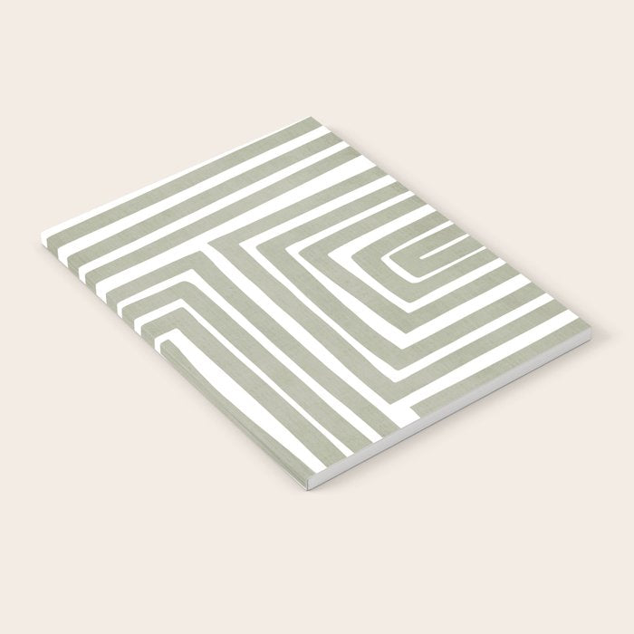 Light Green Bold Lines Neutral Artwork Notebook Gallery Image 1