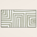 Light Green Bold Lines Neutral Artwork Desk Mat Gallery Image 3