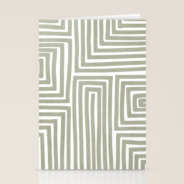 Light Green Bold Lines Neutral Artwork Stationery Card Gallery Image 2